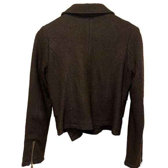 Mac & Jac Womens Wool Blend Full Asymmetrical Lined Cropped Jacket Black S - Picture 6 of 8